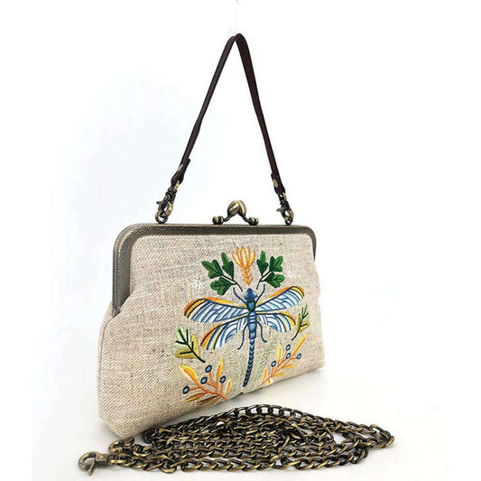 a purse with a chain