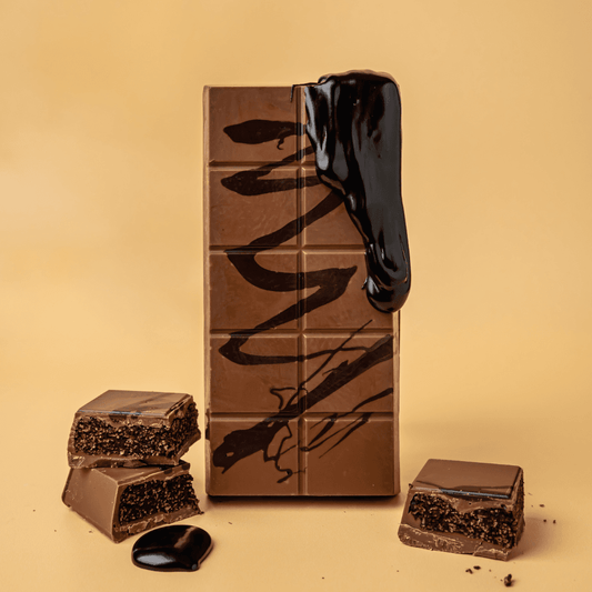 a chocolate bar with melted chocolate