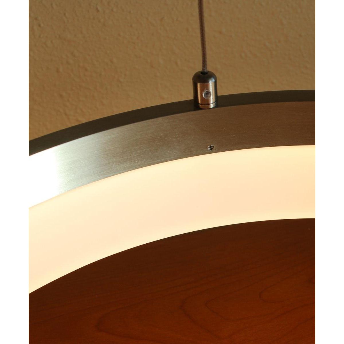 Edge-Lit 16"W 1-Light Round LED Ribbon Chandelier Light Fixture Brushed Nickel Finish