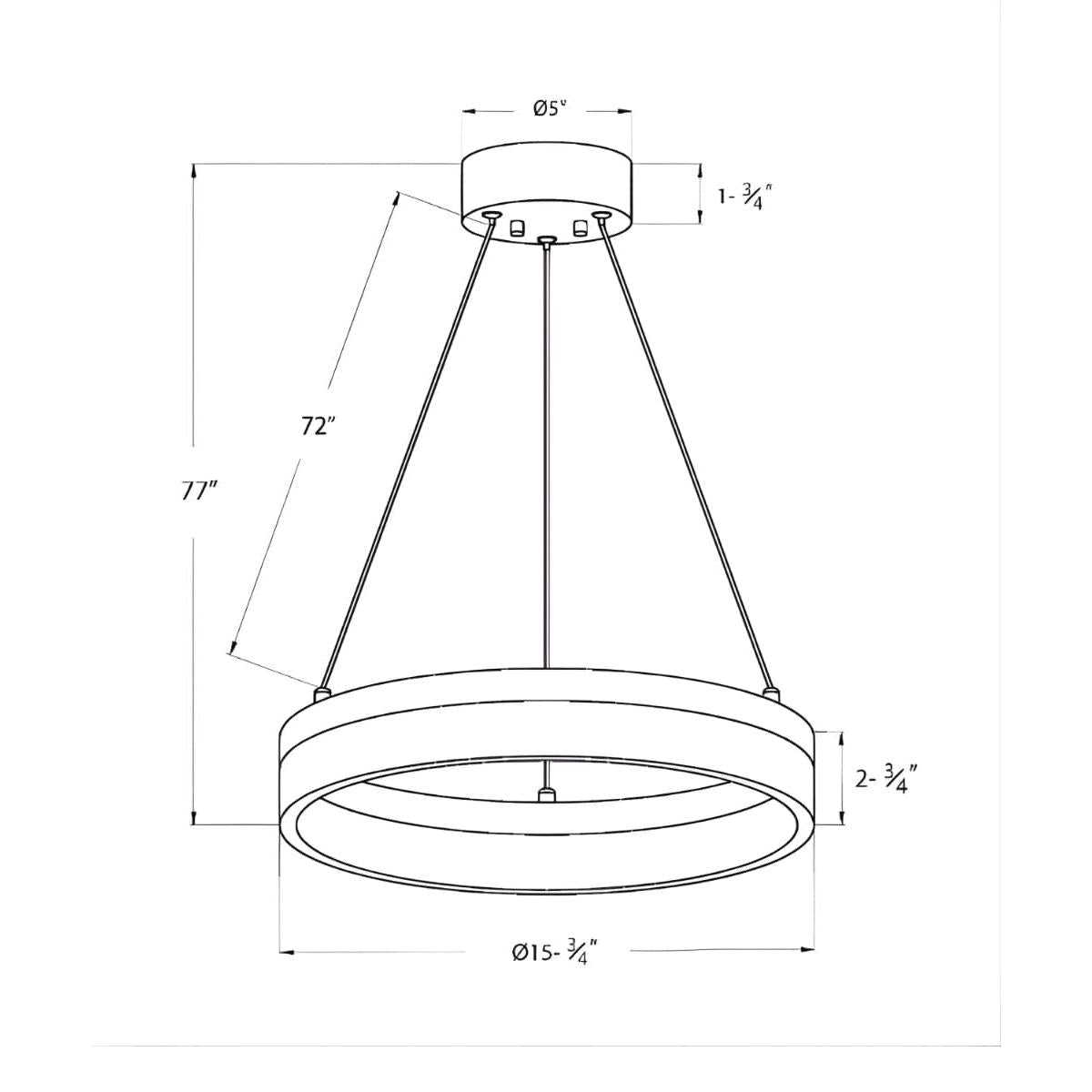 Edge-Lit 16"W 1-Light Round LED Ribbon Chandelier Light Fixture Brushed Nickel Finish