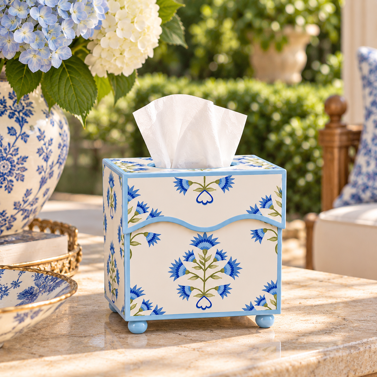 Willow Bloom Round Wastepaper Basket & Tissue (2 Options)