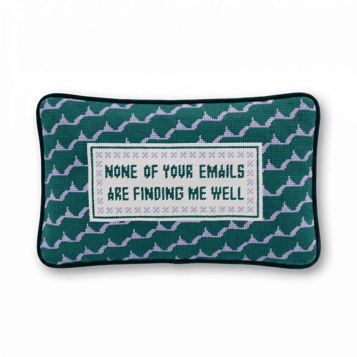 Emails Finding Me Needlepoint Pillow