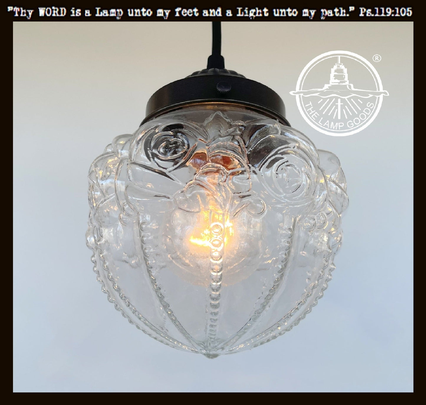 Victorian Embossed Antique Glass Globe PENDANT Lights