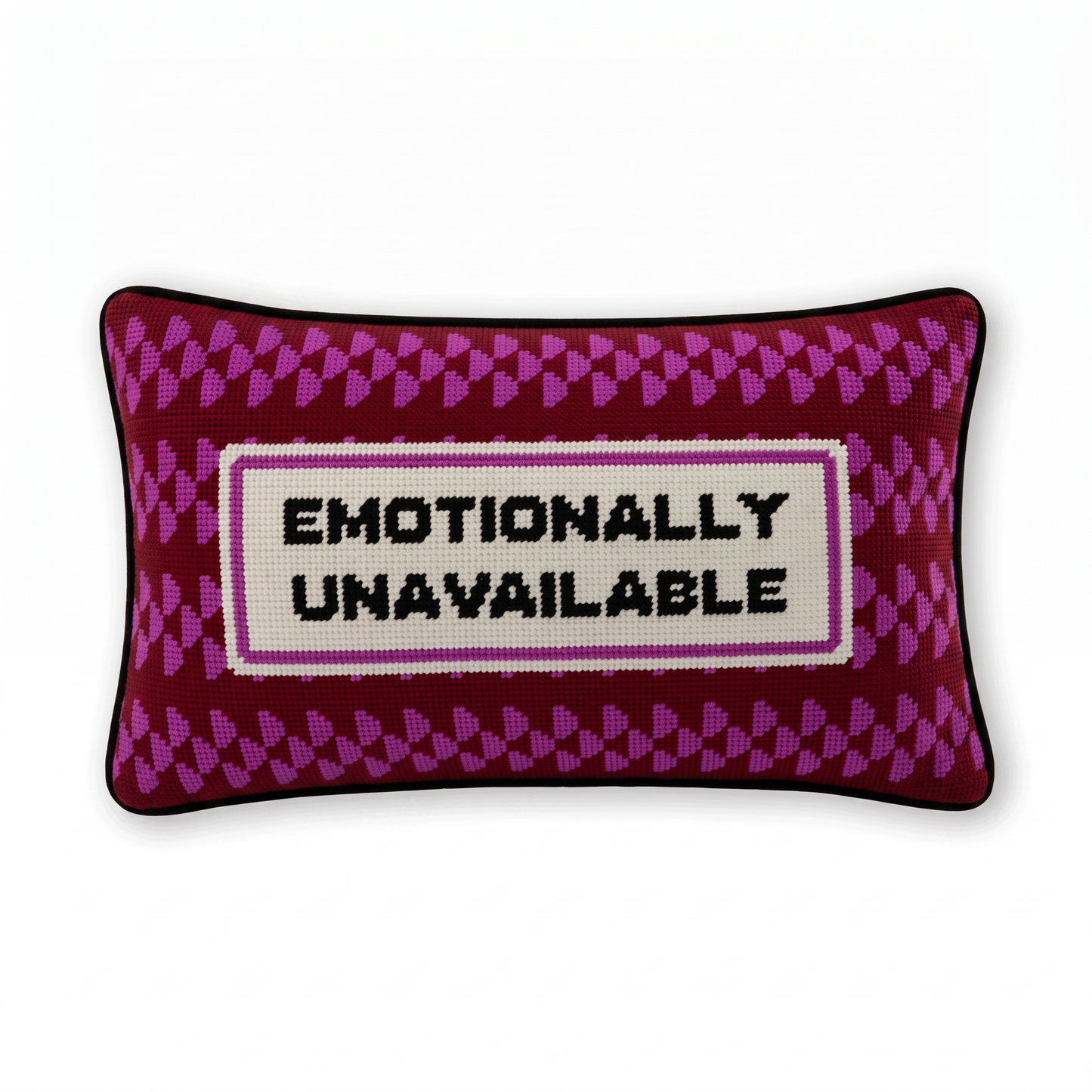 Emotionally Unavailable Needlepoint Pillow