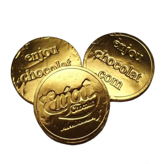 a group of chocolate coins