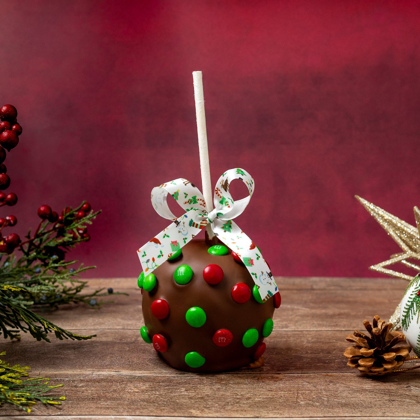 Christmas Chocolate Caramel Apple
