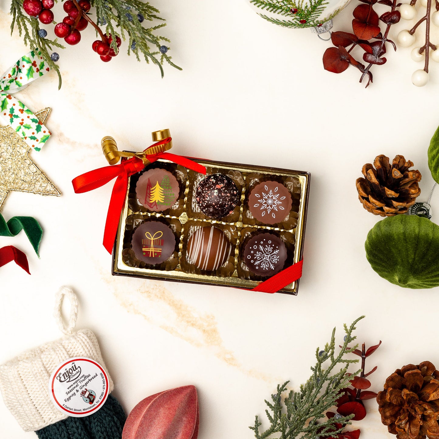 Seasonal 6-Piece Truffle Assortment - Christmas