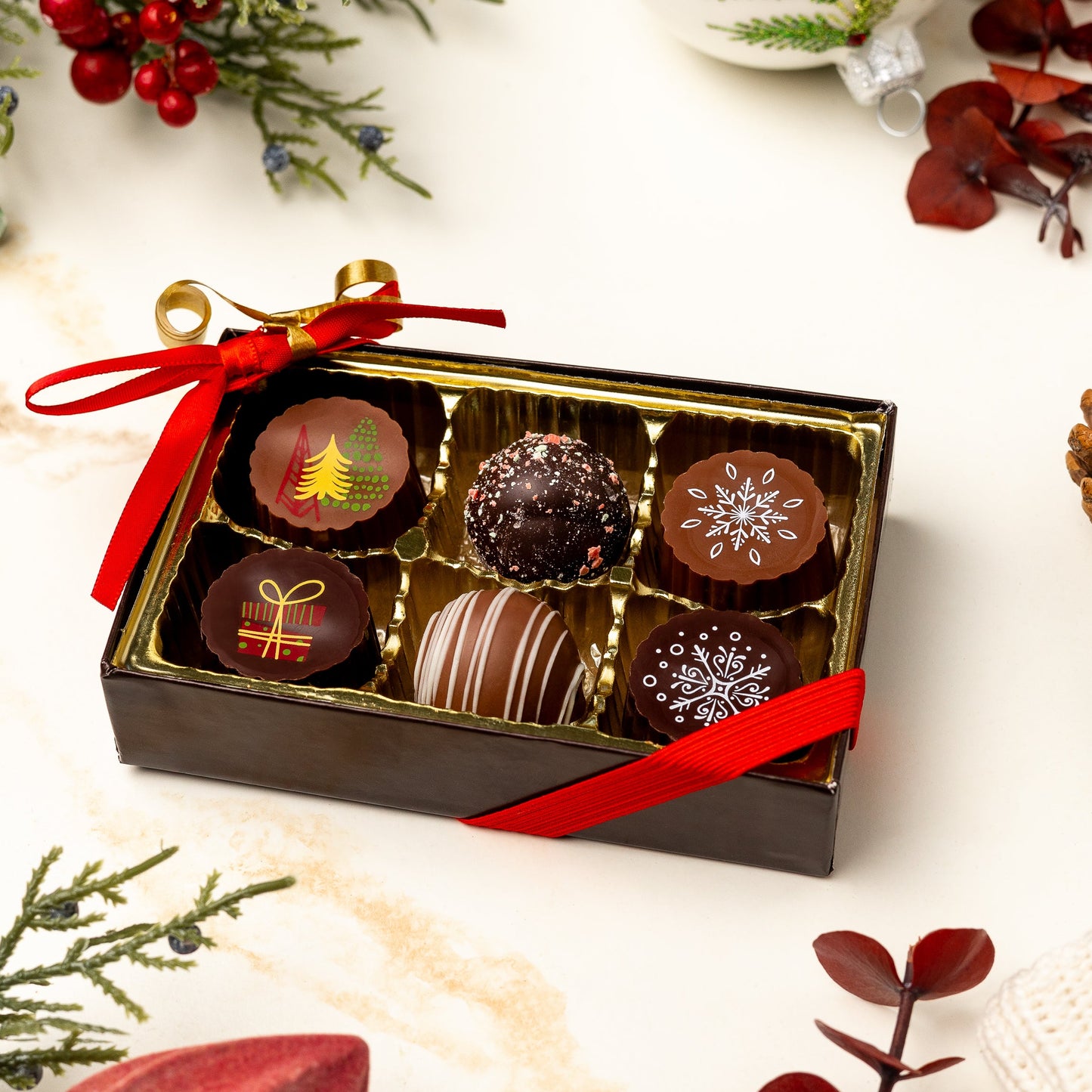 Seasonal 6-Piece Truffle Assortment - Christmas
