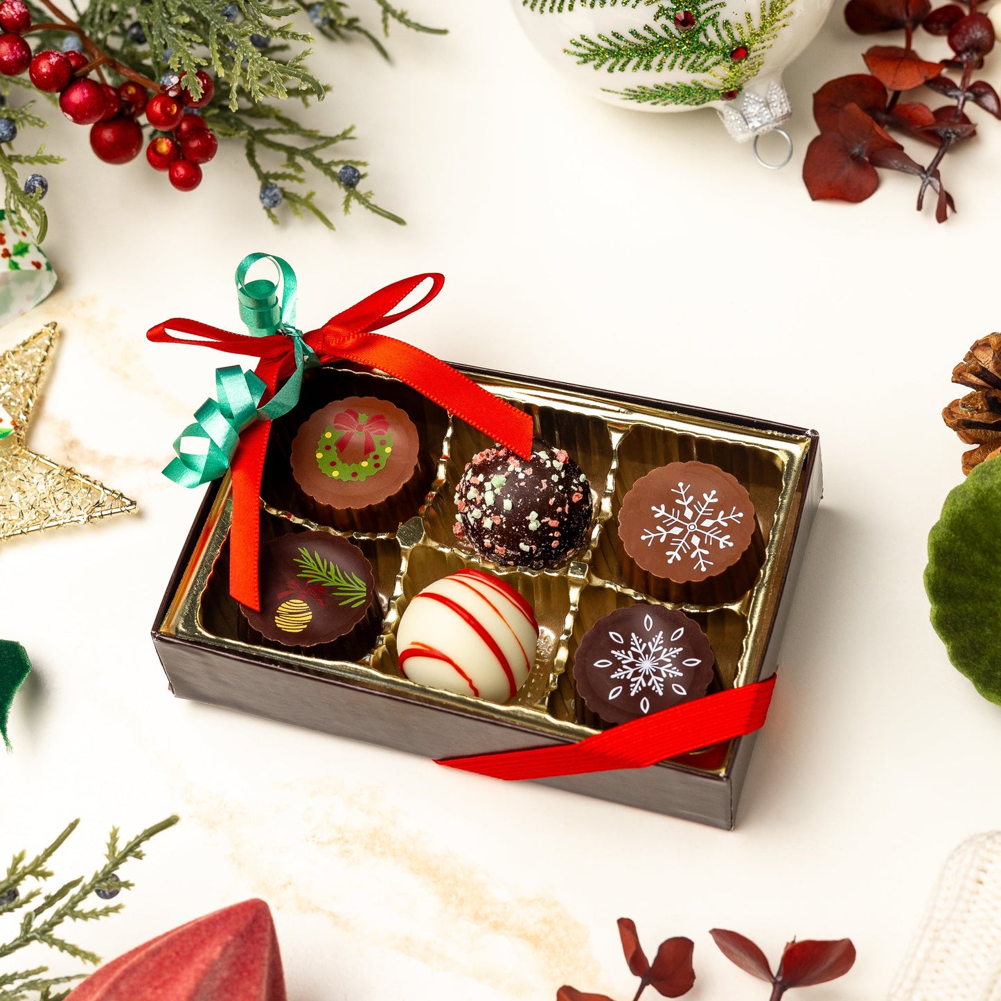 Seasonal 6-Piece Truffle Assortment - Christmas