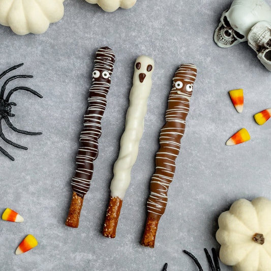Halloween Caramel Chocolate Pretzel Rod