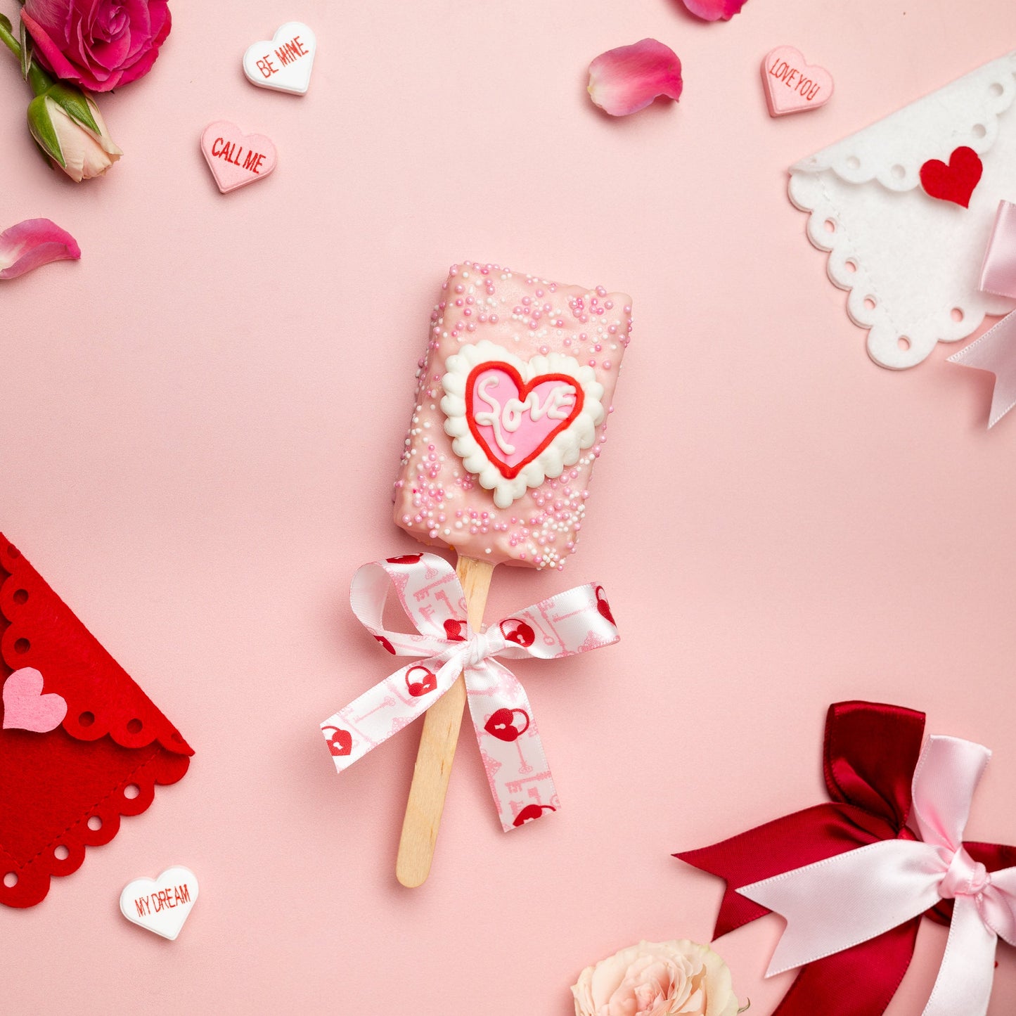 Valentine's Day Rice Krispies Pop