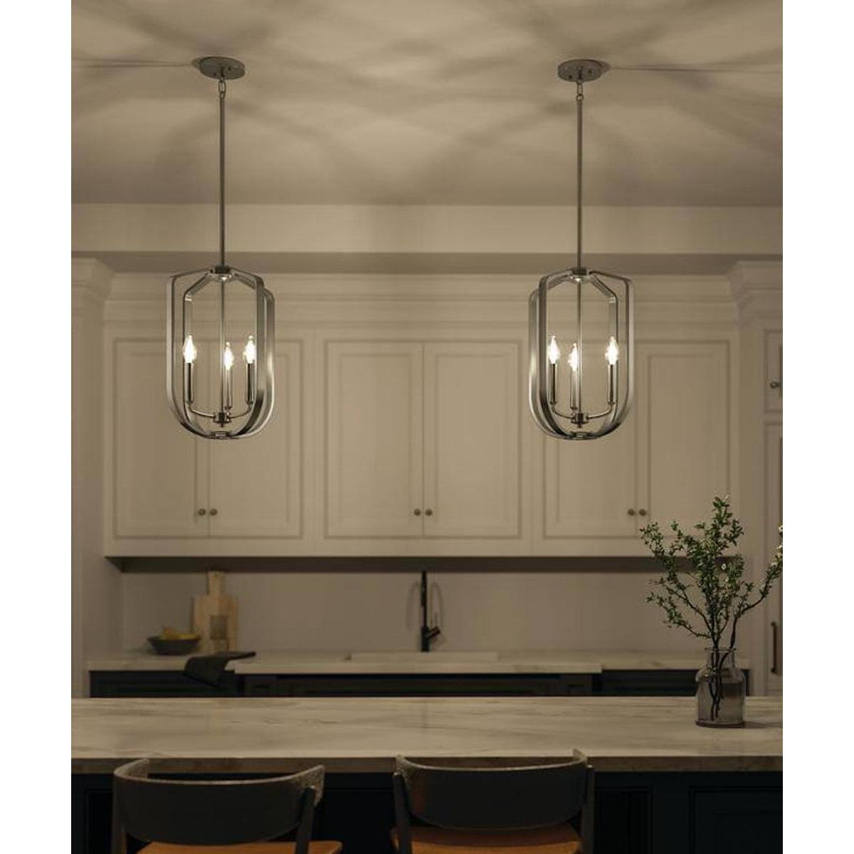 Ettore 14"W 3-Light Pendant Light Fixture by Kichler Brushed Nickel Finish
