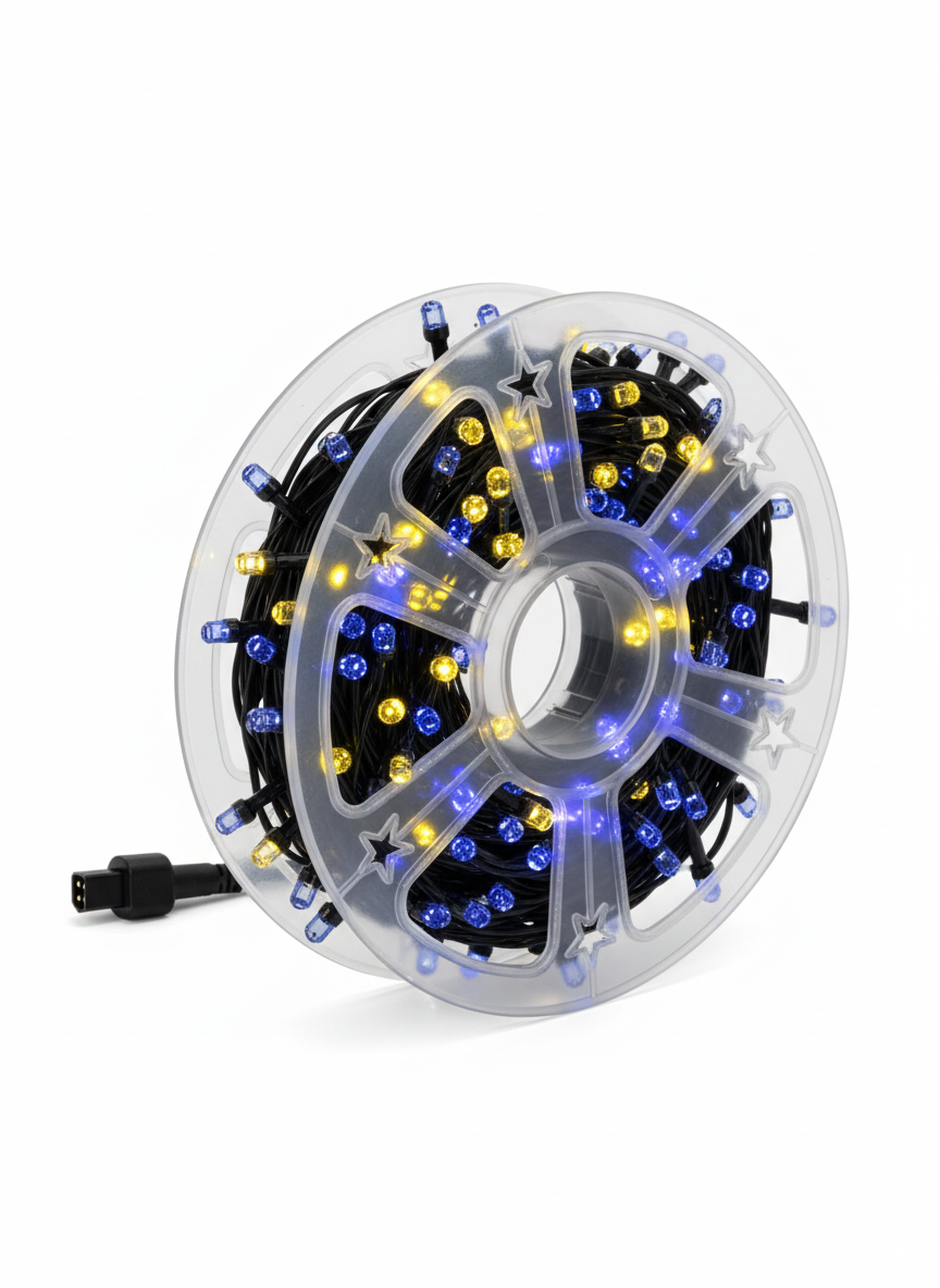300 LED String Light Super Bright Roll - Purple Yellow