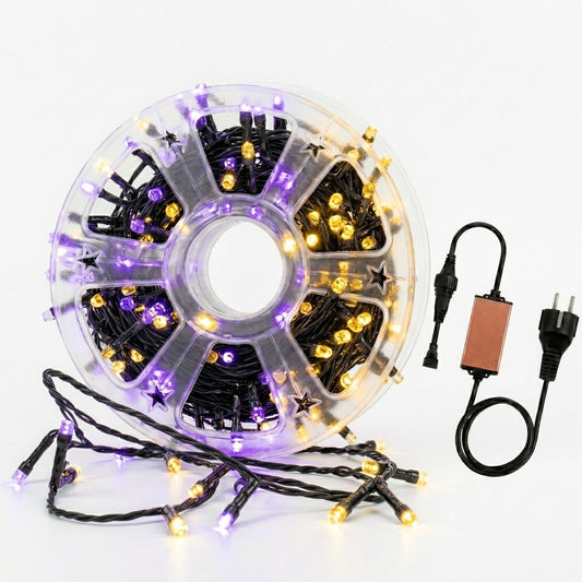 300 LED String Light Super Bright Roll - Purple Yellow