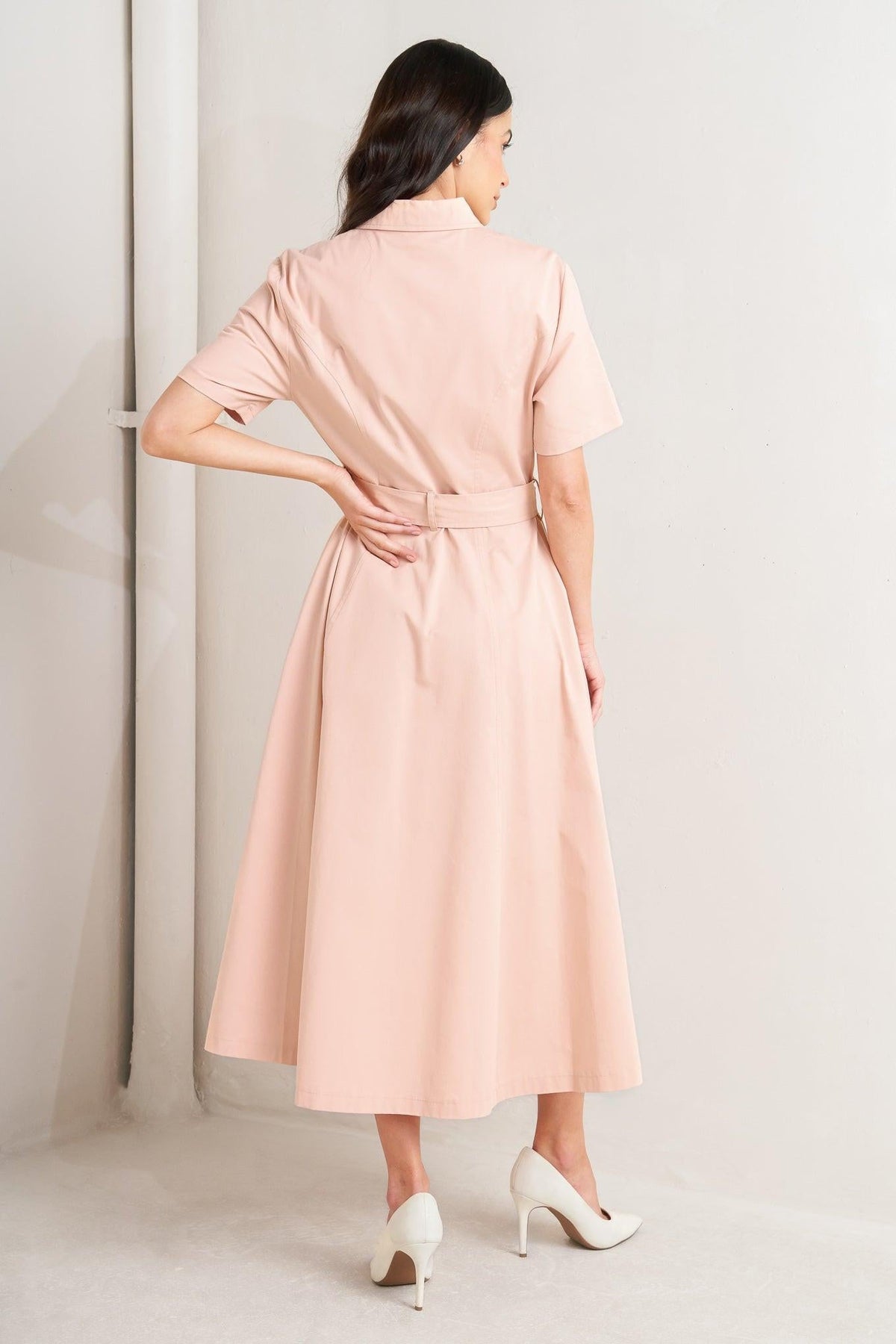 LUCKY ME WOVEN MIDI DRESS