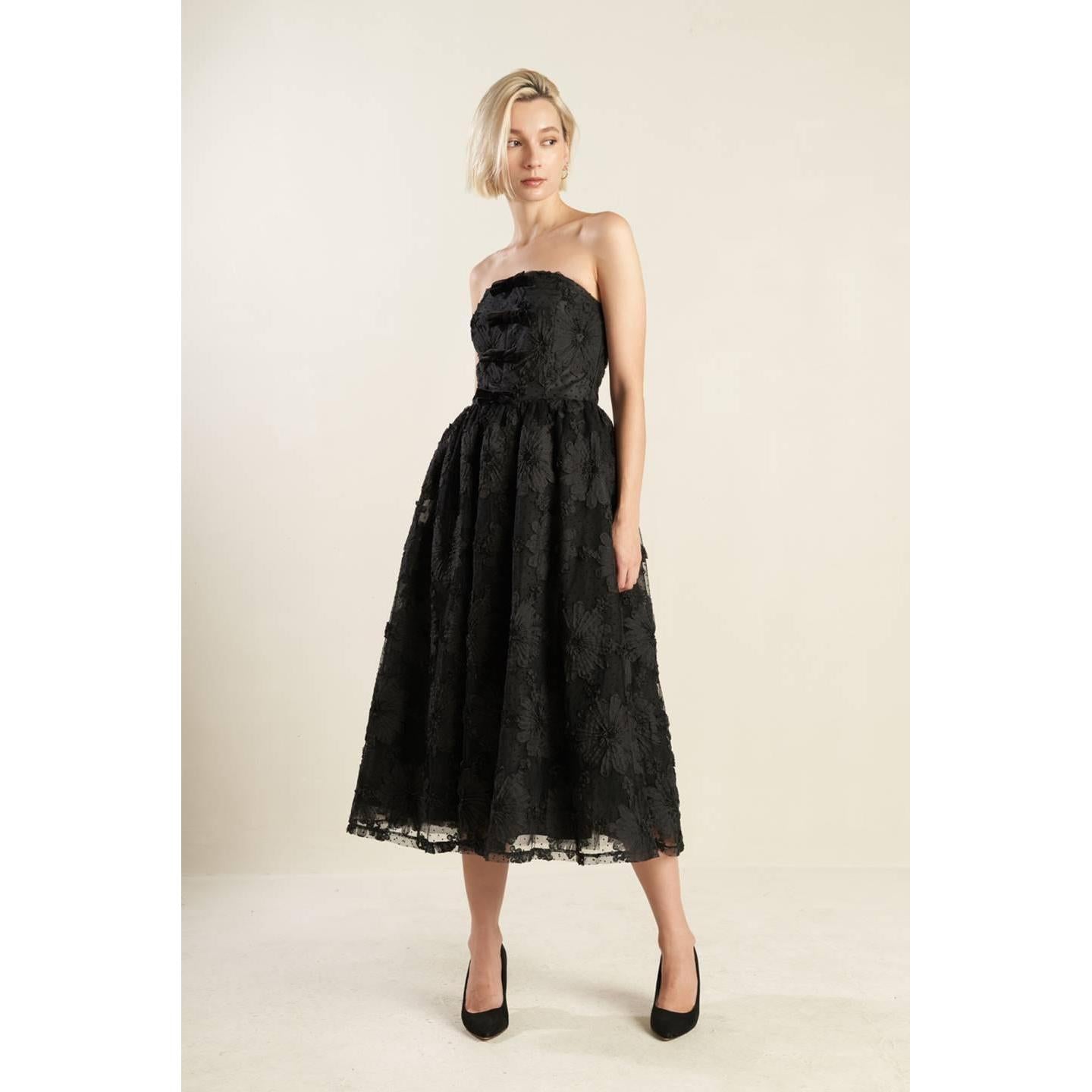CONFIDENCE GAME LACE MIDI DRESS