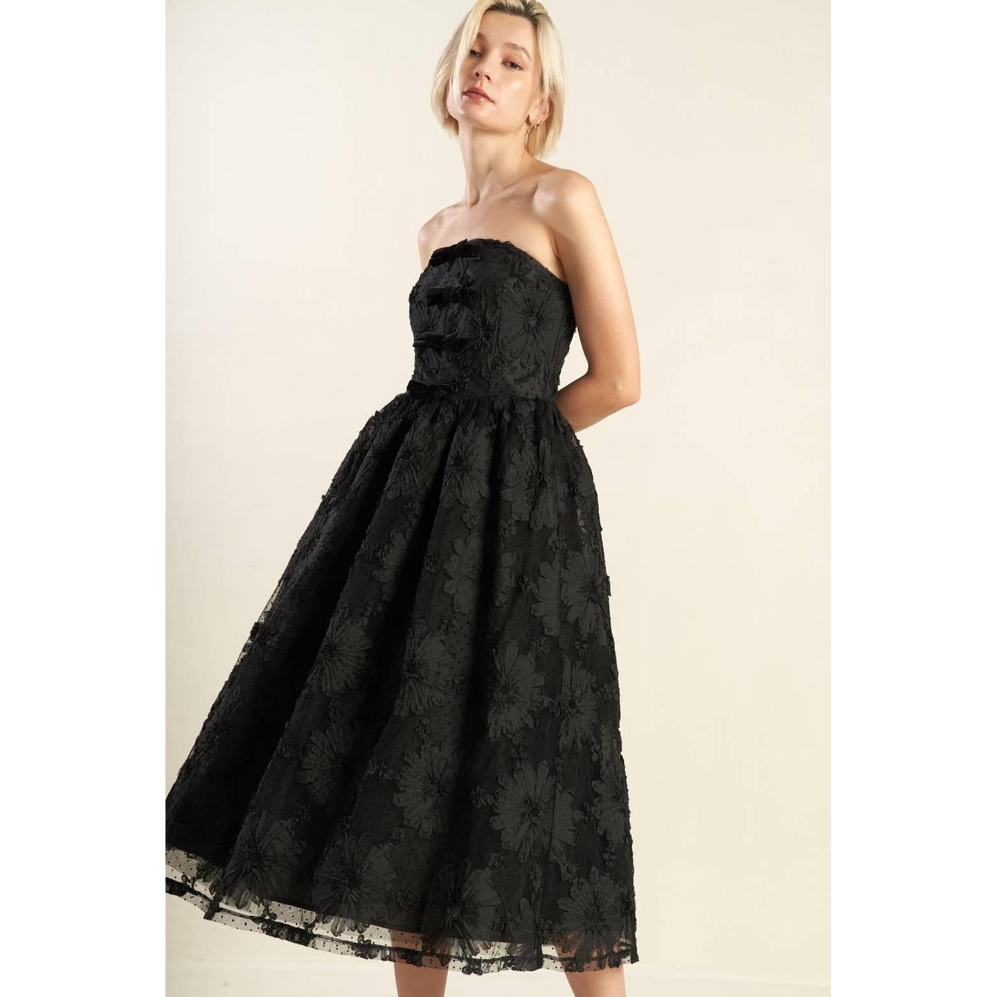 CONFIDENCE GAME LACE MIDI DRESS