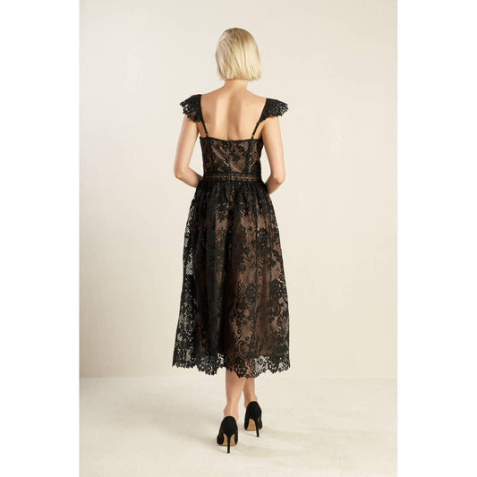 KNOW YOU BETTER LACE WOVEN MIDI DRESS