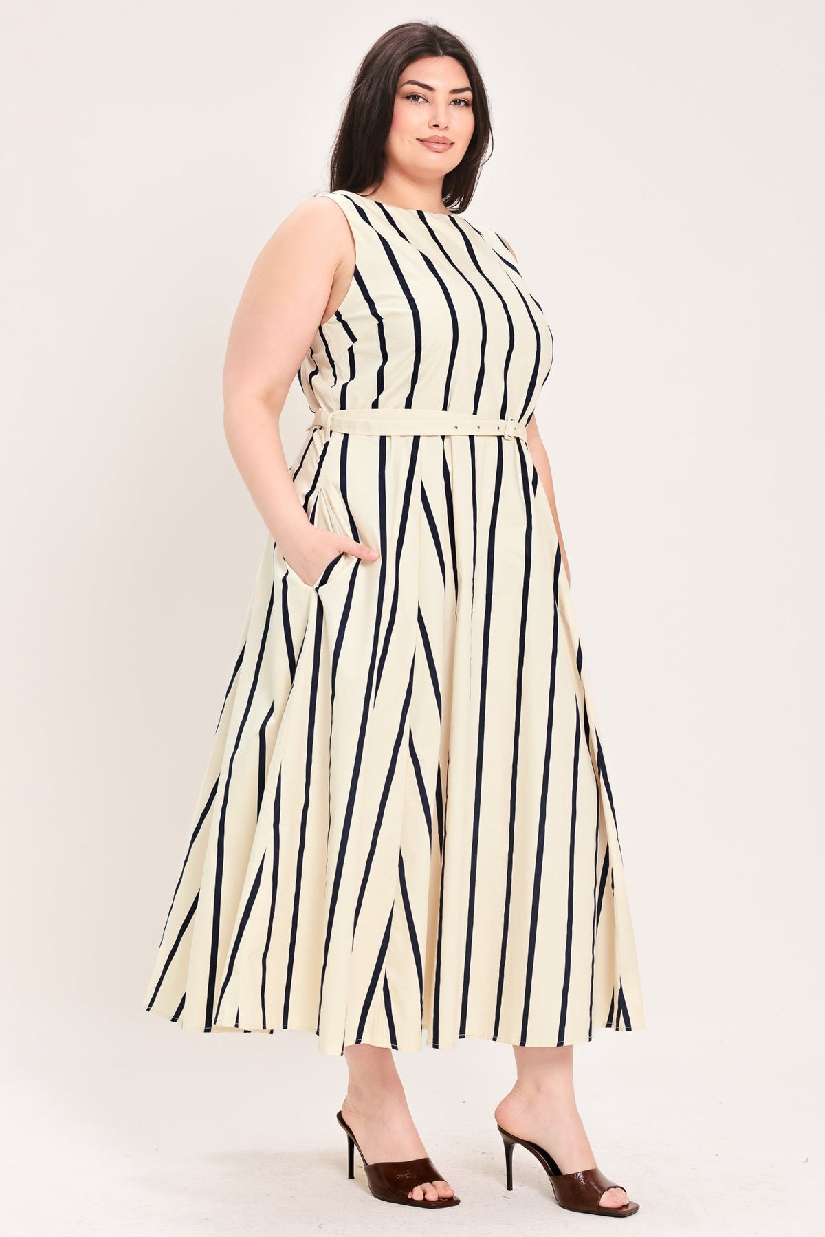 a woman in a dress