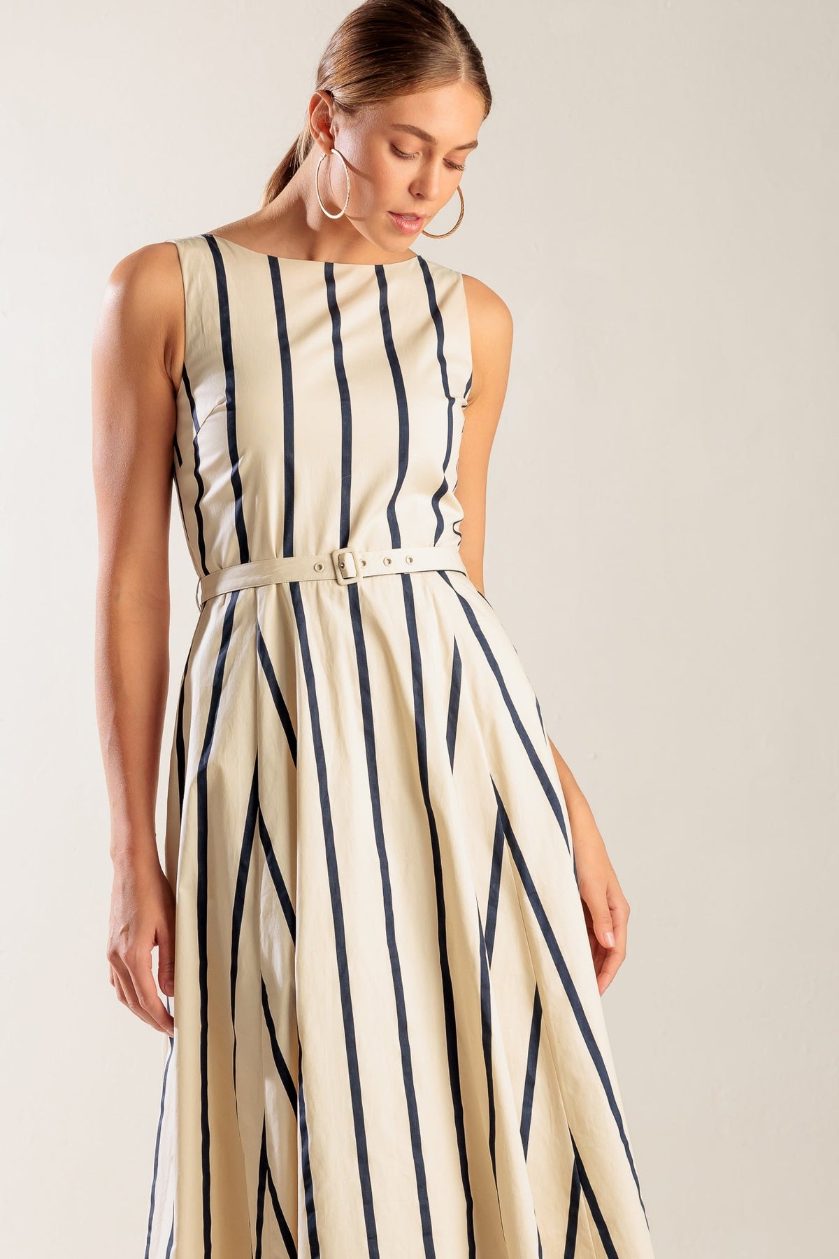 a woman in a dress