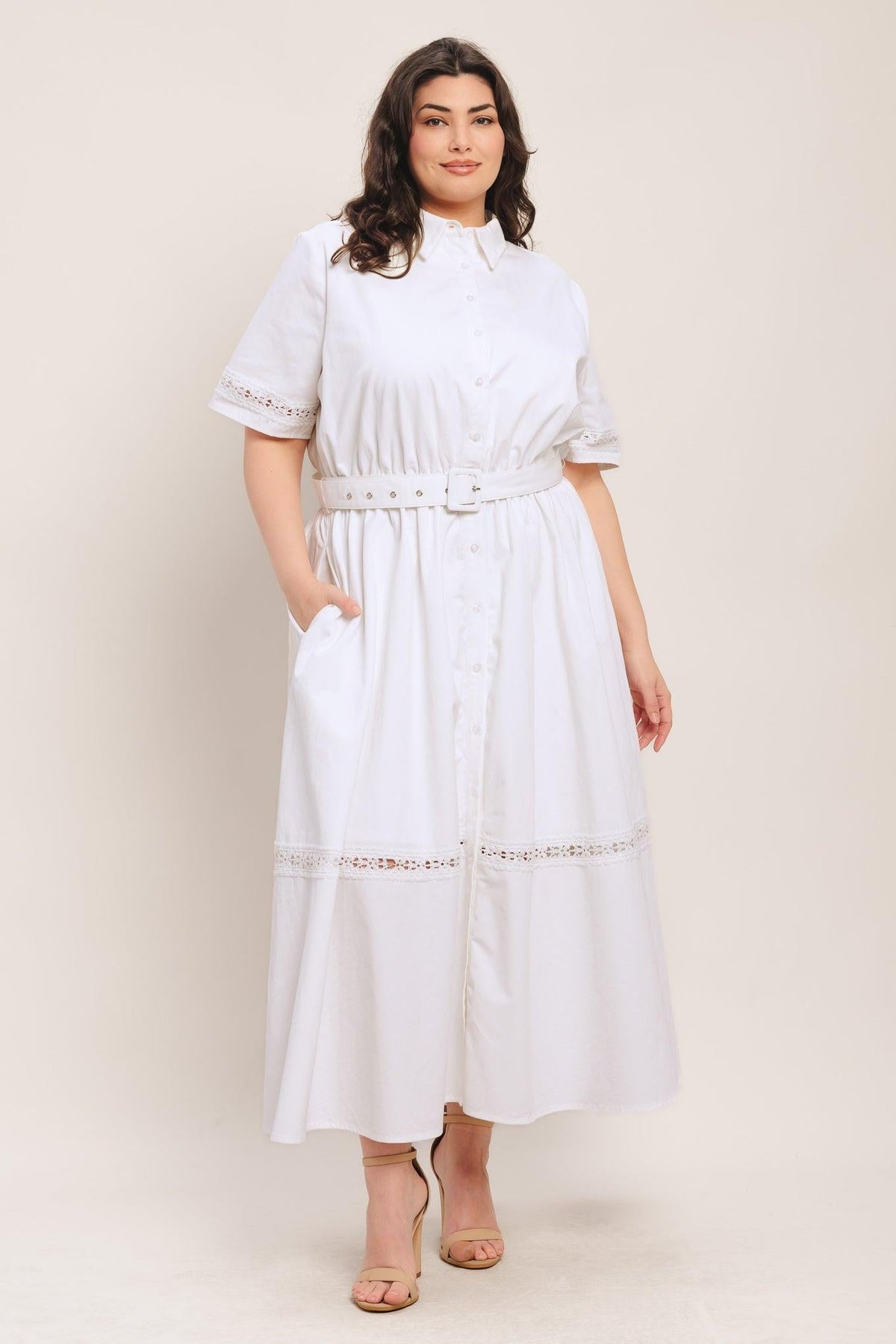 a woman in a white dress