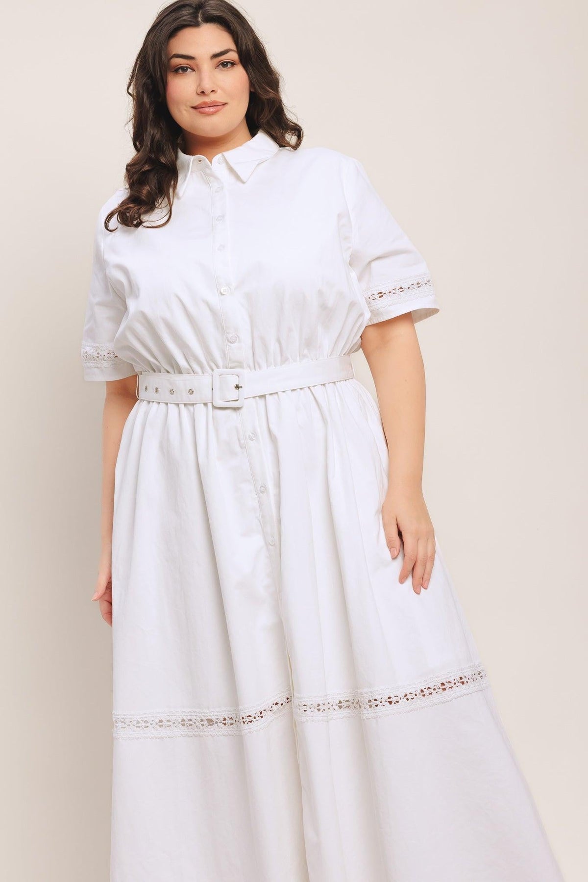 a woman in a white dress