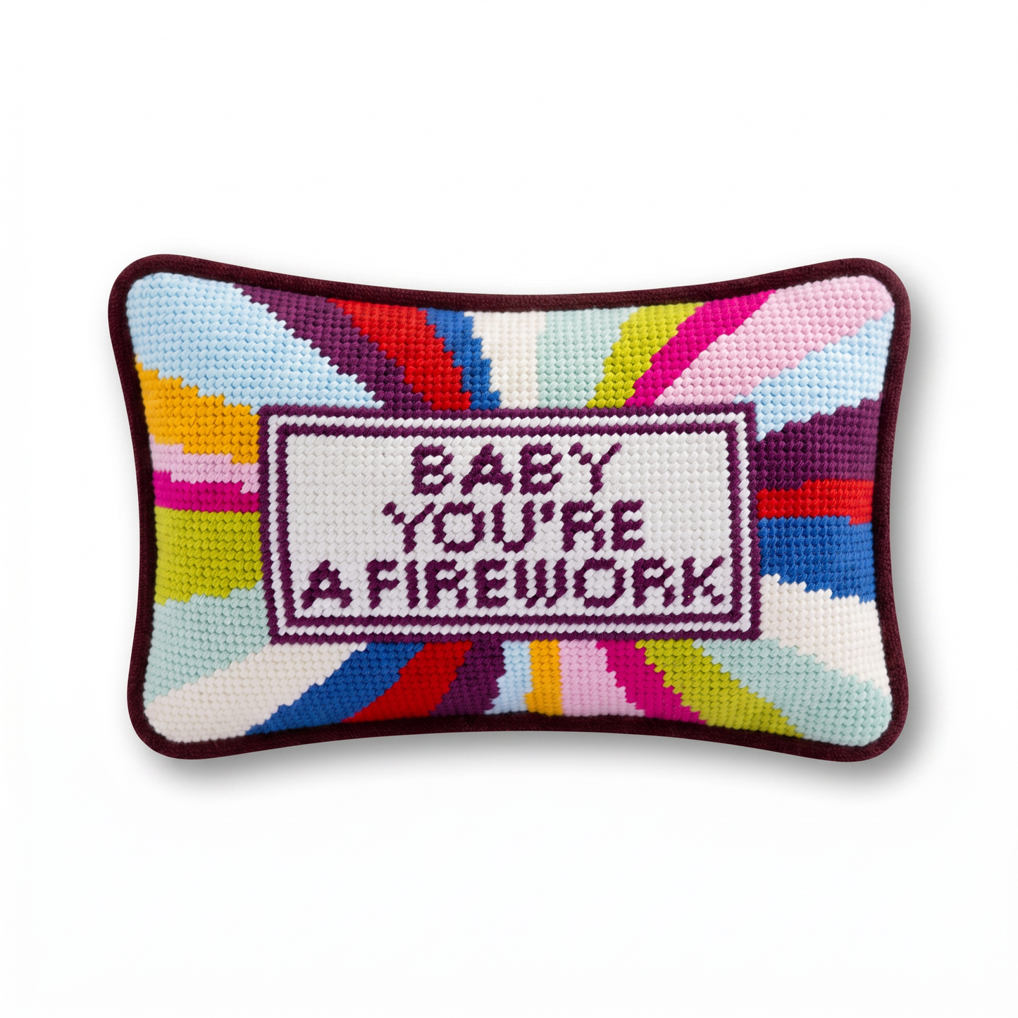 Firework Mini Needlepoint Pillow