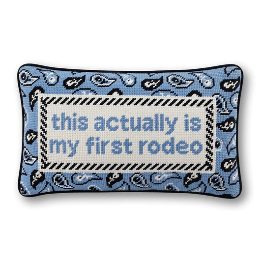 First Rodeo Needlepoint Pillow