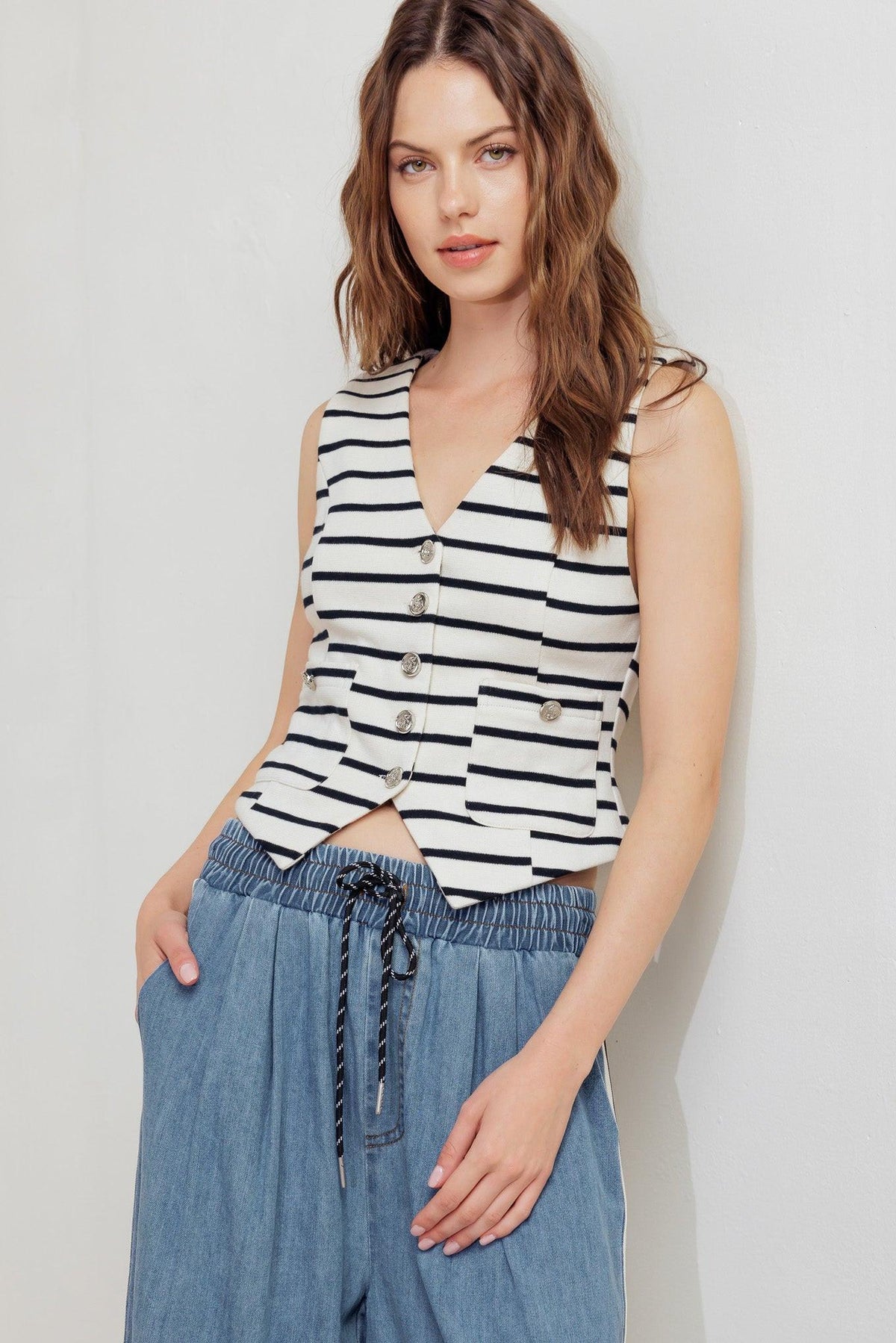 MARINE CHIC WOVEN VEST