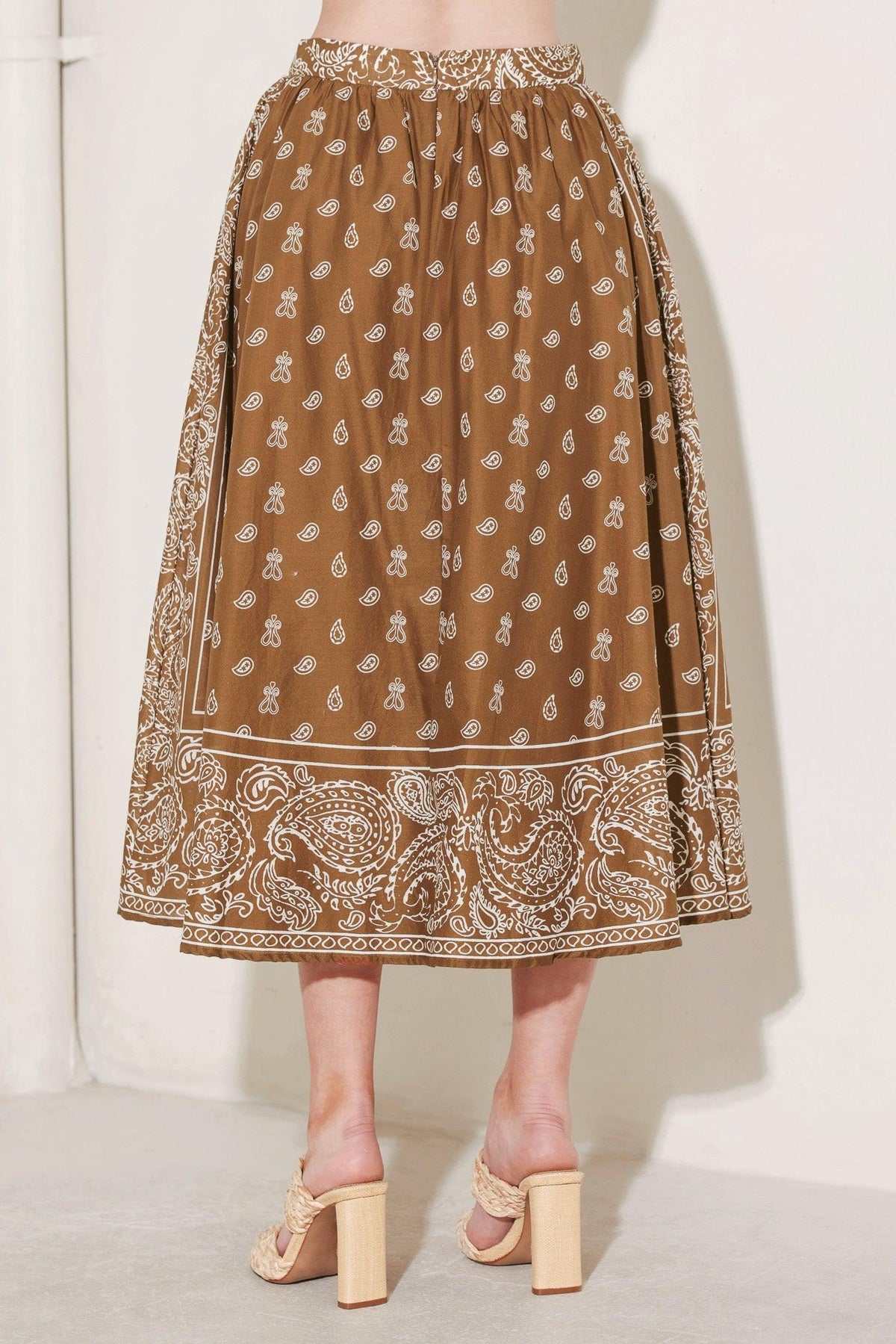 THE MORE THE MERRIER WOVEN FULL MIDI SKIRT