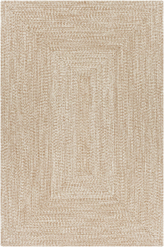 Cream Braided Faux Jute Outdoor Rug