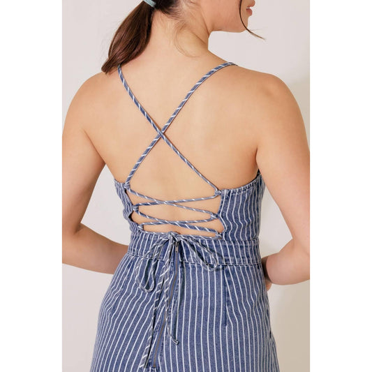 BEGIN AGAIN BLUE DENIM JUMPSUIT