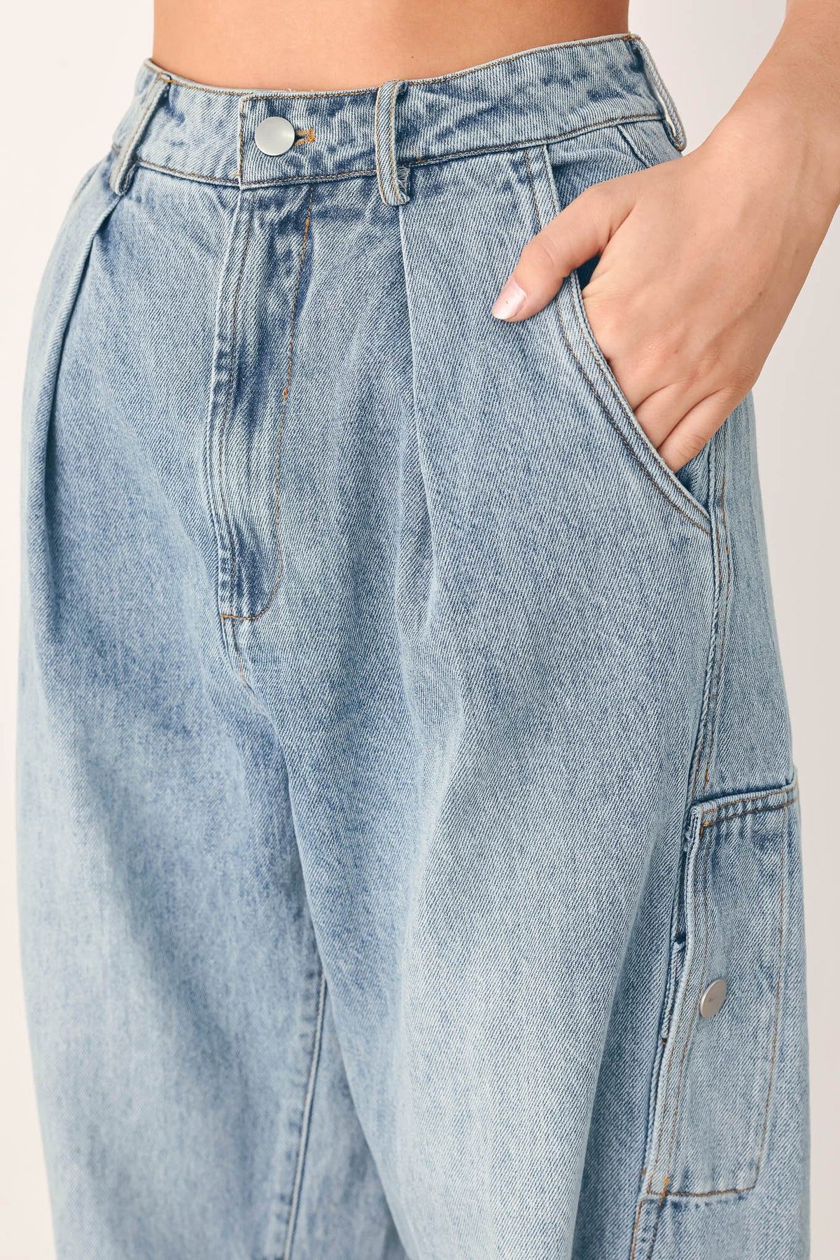 WEEKENDS IN THE CITY WASHED DENIM PANTS