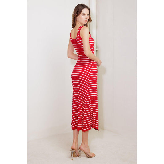 SOFT SIDE OF RED KNIT MIDI DRESS
