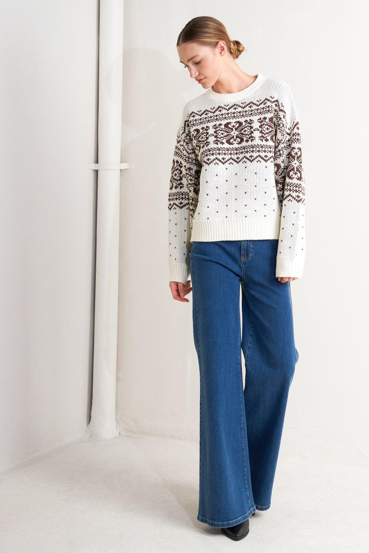 SNOWFLAKE GLAM PULLOVER SWEATER TOP
