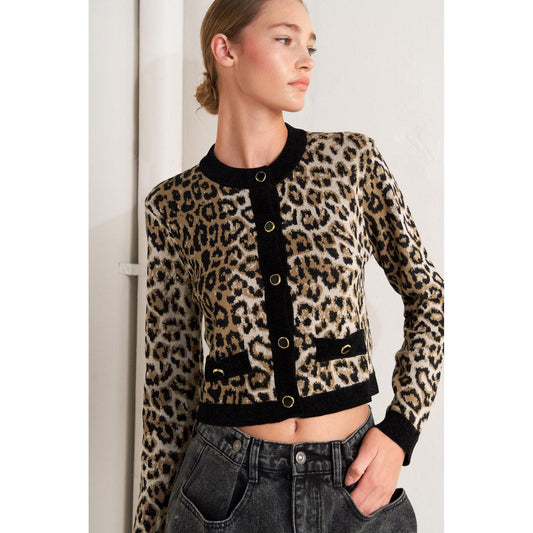URBAN GODDESS LEOPARD SWEATER CARDIGAN