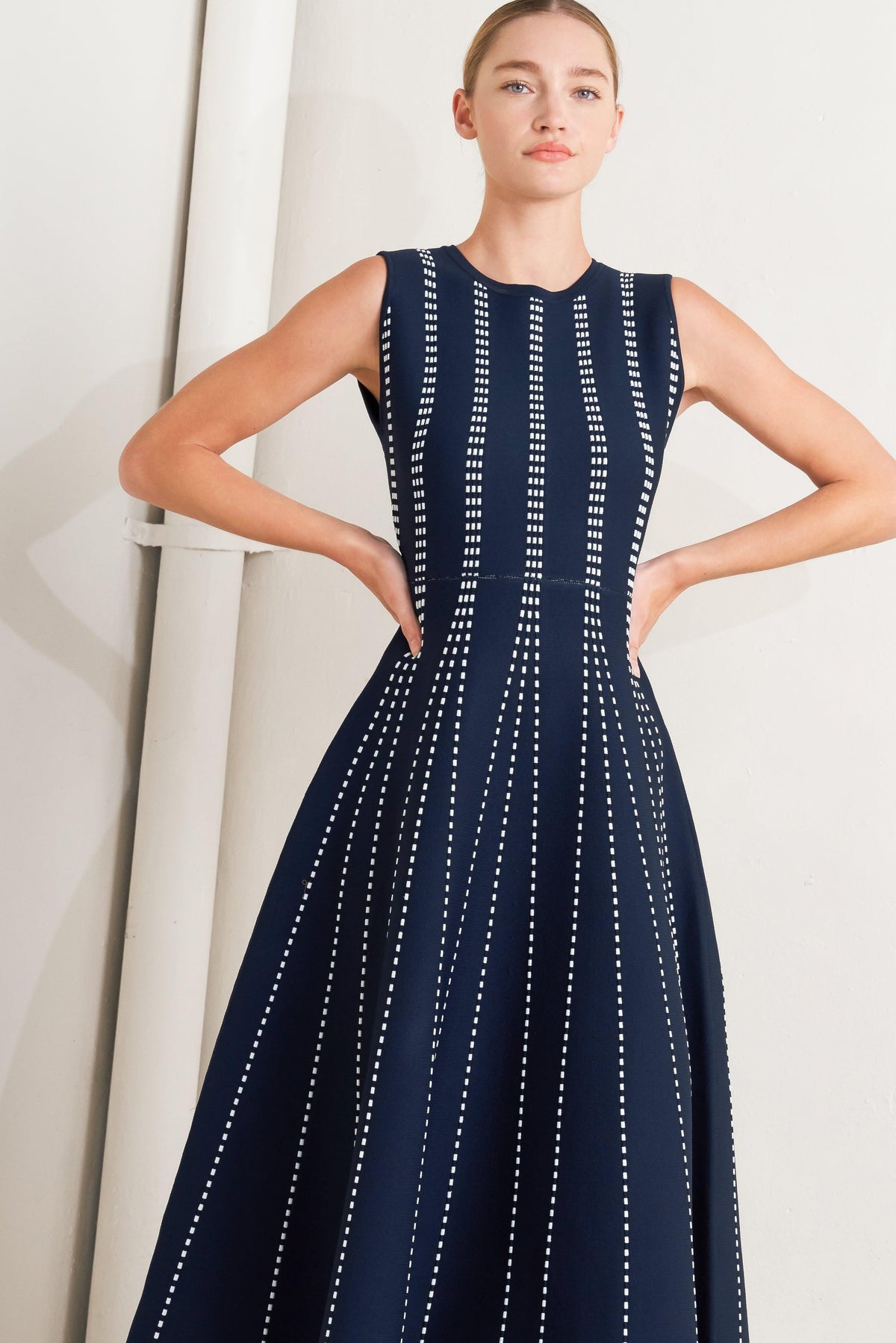 a woman in a dress