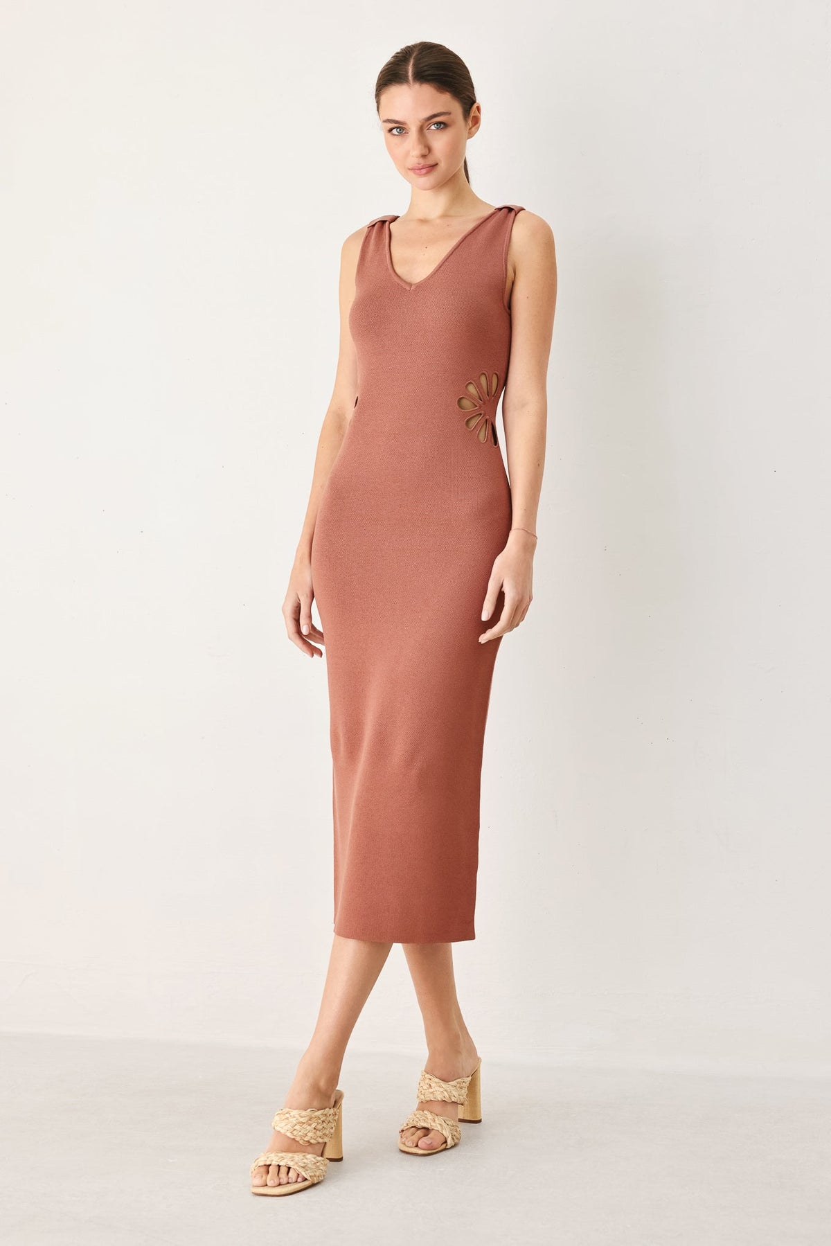 a woman in a dress
