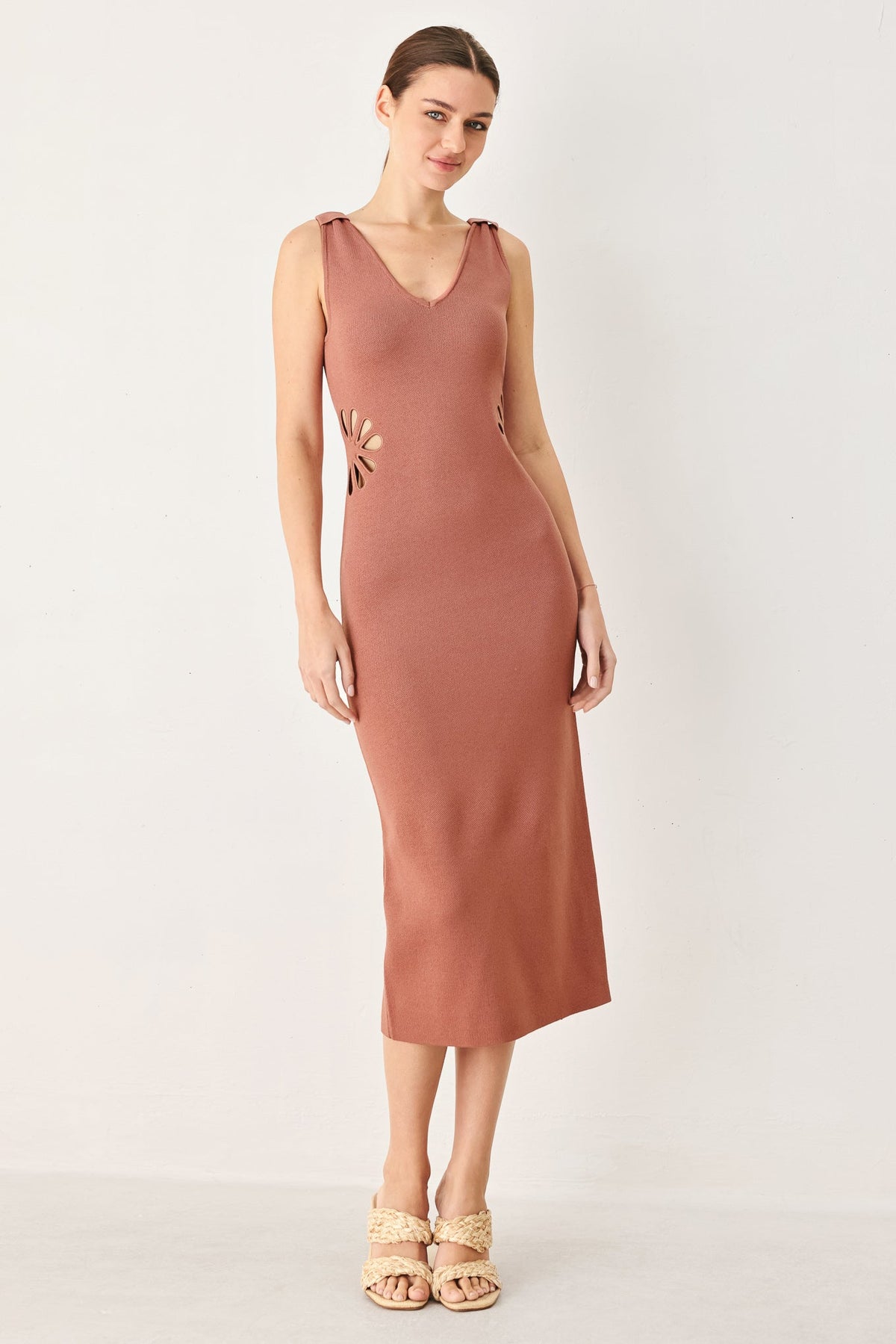 a woman in a dress