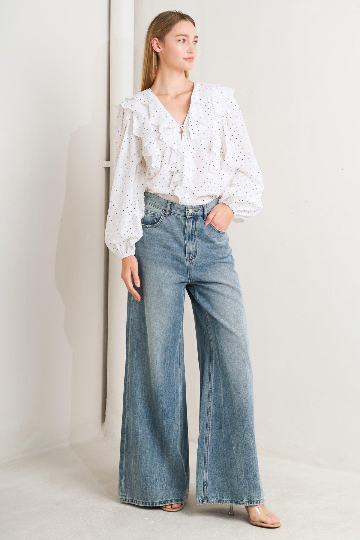 MADE OF DREAMS POLKA DOT WOVEN TOP