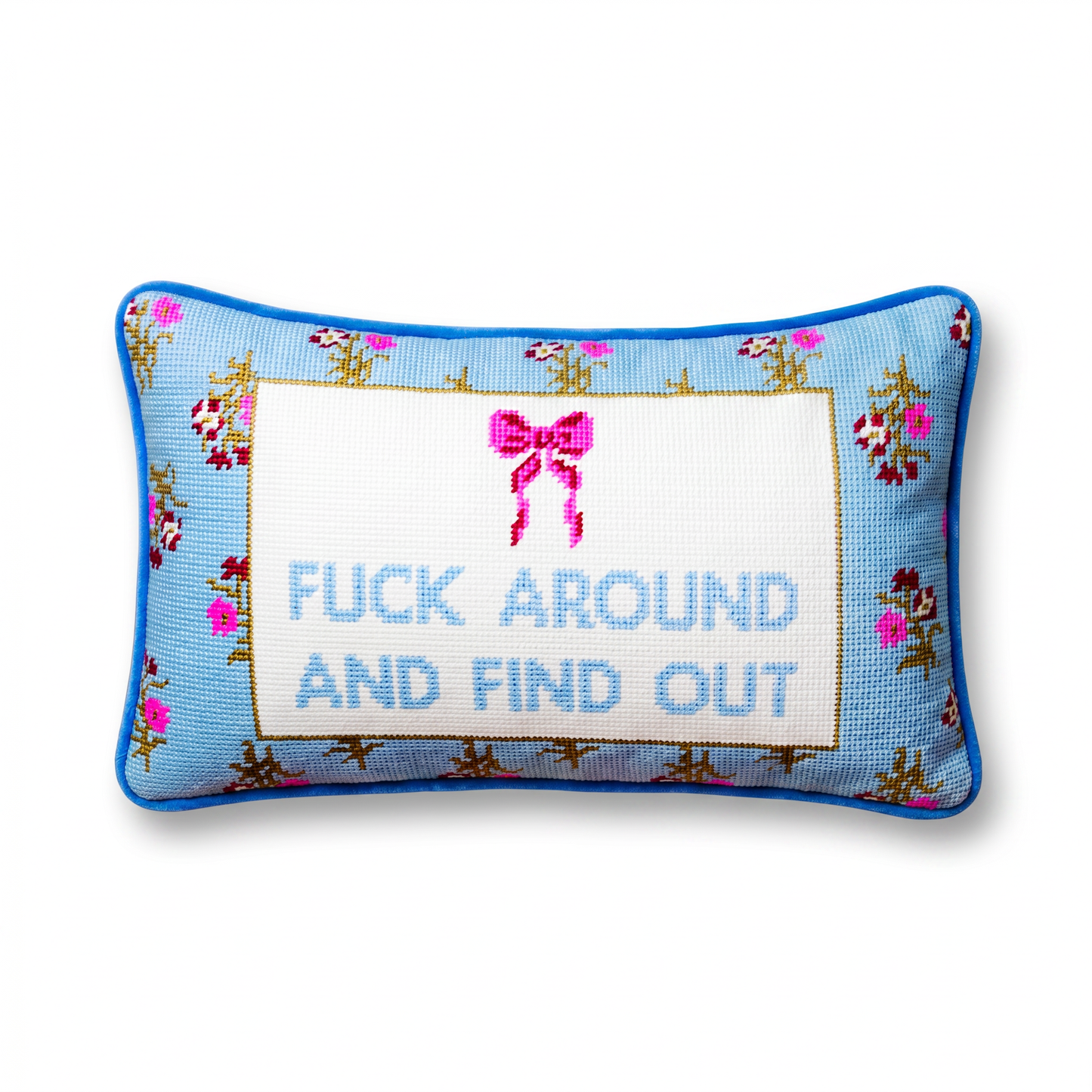 Fuck Around Needlepoint Pillow