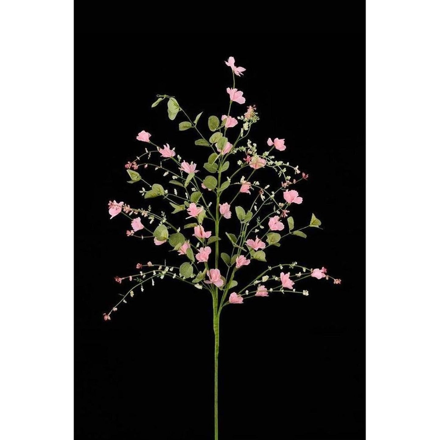 Fabric Flower Eucalyptus Spray: Pink
