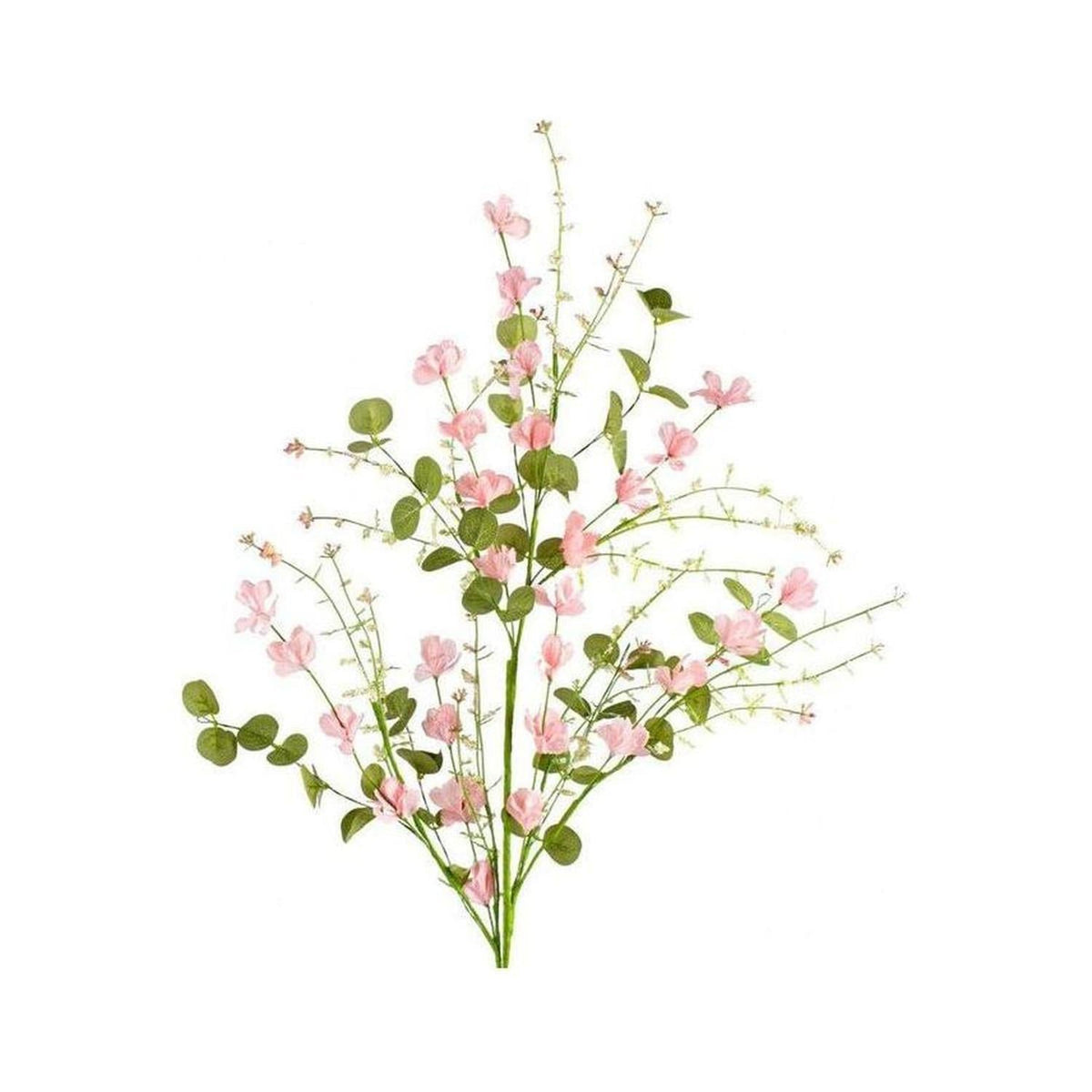 Fabric Flower Eucalyptus Spray: Pink