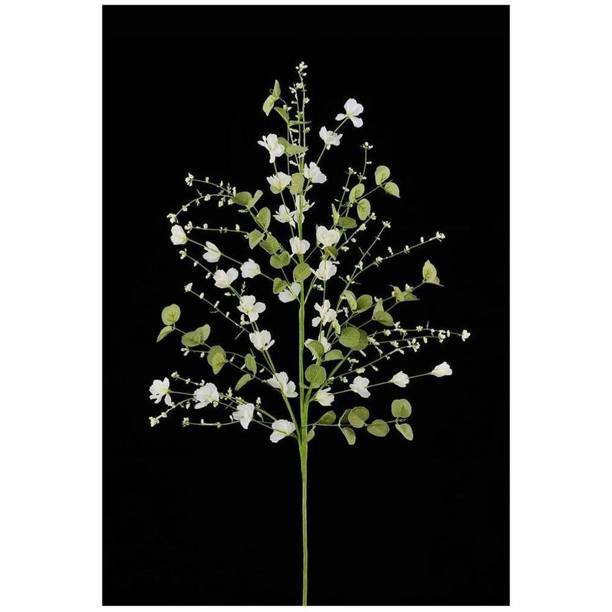 Fabric Flower Eucalyptus Spray: White