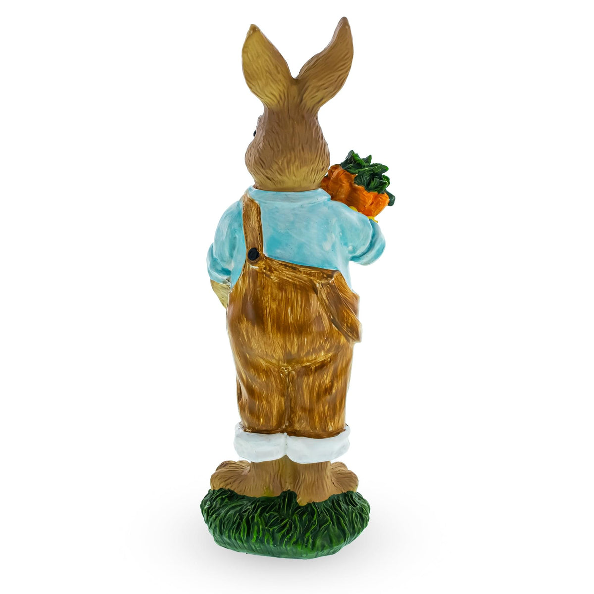 a statue of a rabbit holding a carrot