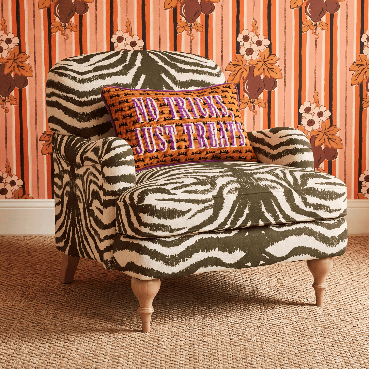 No Tricks Needlepoint Pillow
