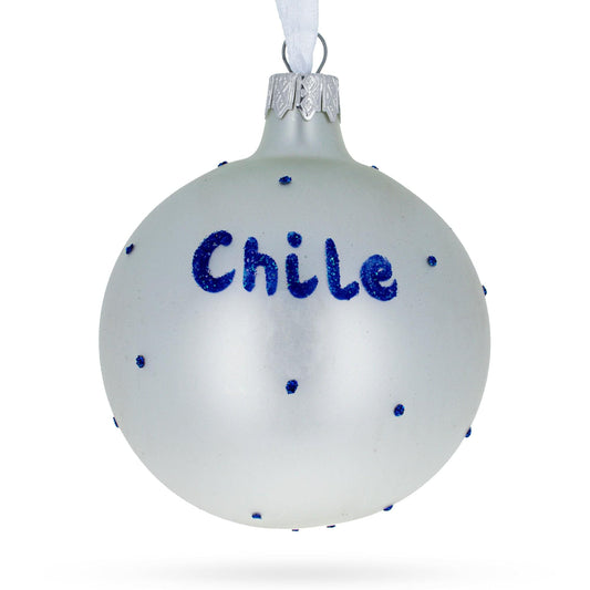 Flag of Chile Glass Ball Christmas Ornament 3.25 Inches