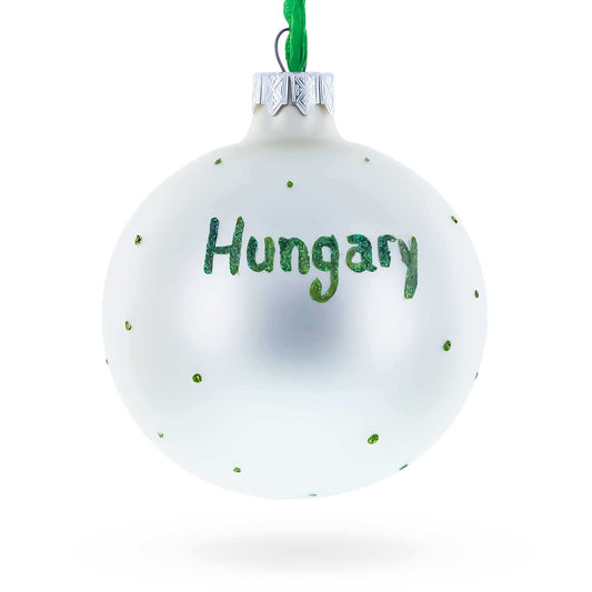 Flag of Hungary Glass Ball Christmas Ornament 3.25 Inches