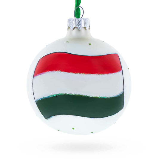 Flag of Hungary Glass Ball Christmas Ornament 3.25 Inches