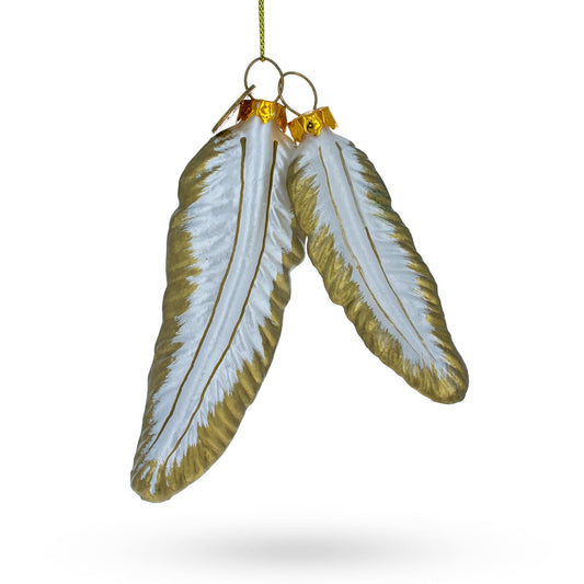 Flight Feathers Glass Christmas Ornament